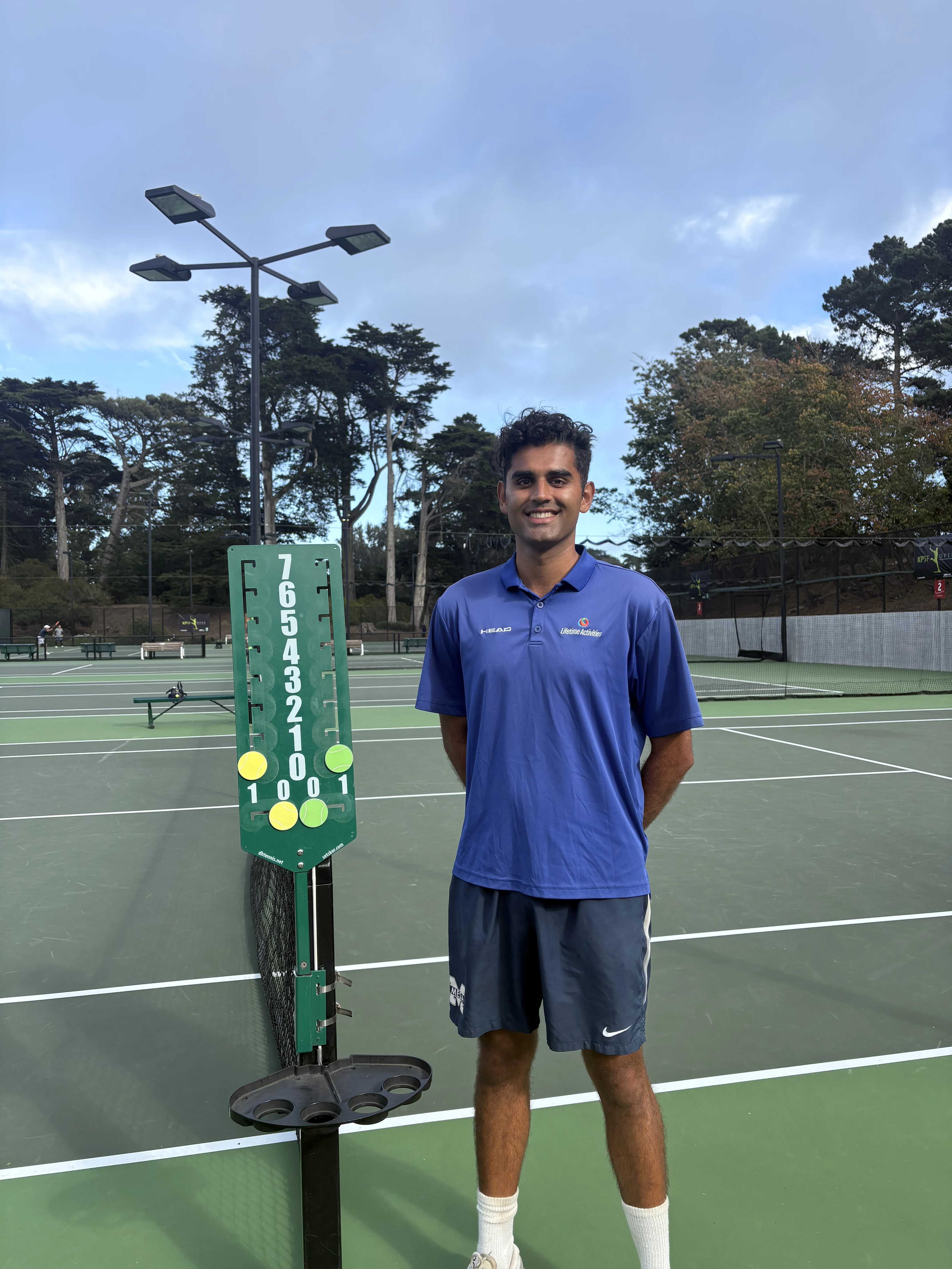 Raj Sangha on a tennis court